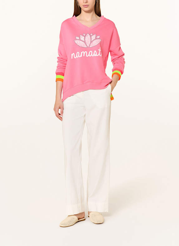 miss goodlife Sweatshirt ROZE / WIT / NEONORANJE