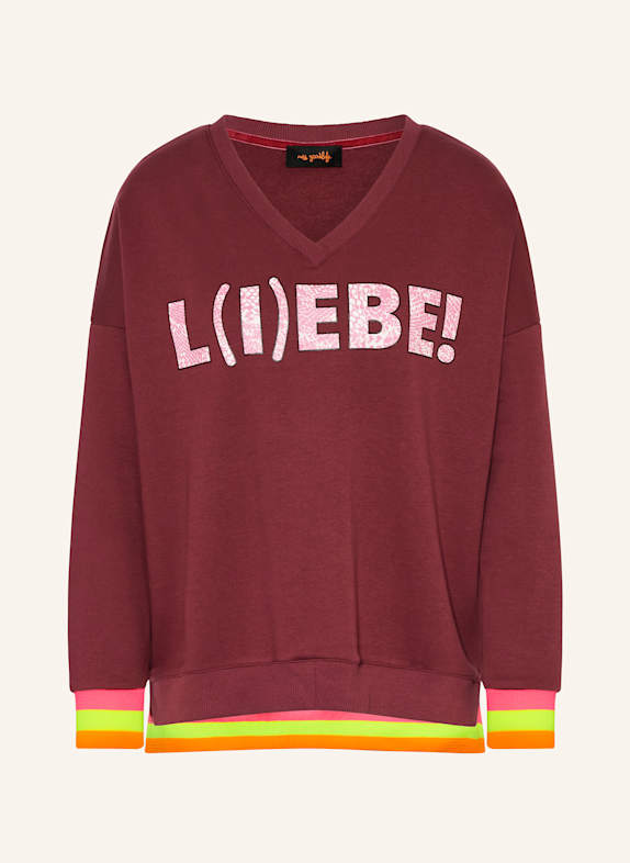 miss goodlife Sweatshirt DUNKELROT/ ROSA/ NEONORANGE