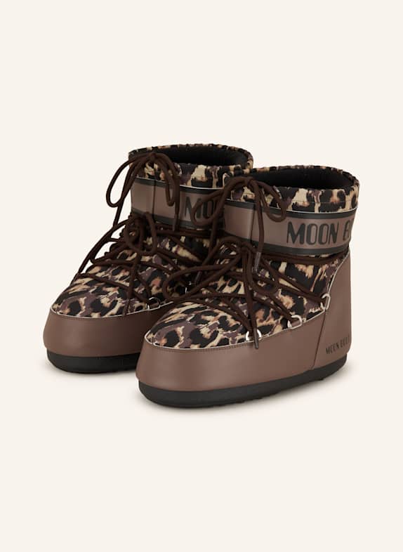 MOON BOOT Sonica Sneakers In Black Suede And Leather LOW BROWN/ YELLOW/ BLACK