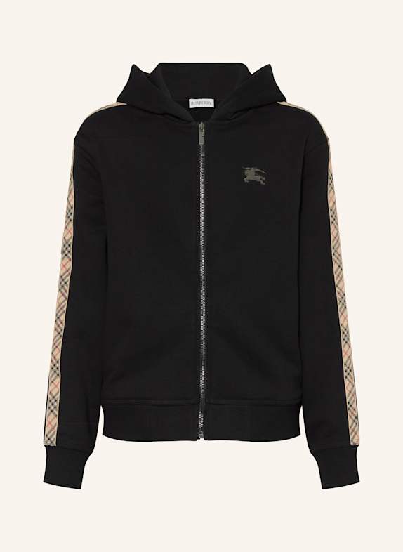 BURBERRY Sweatjacke mit Galonstreifen SCHWARZ
