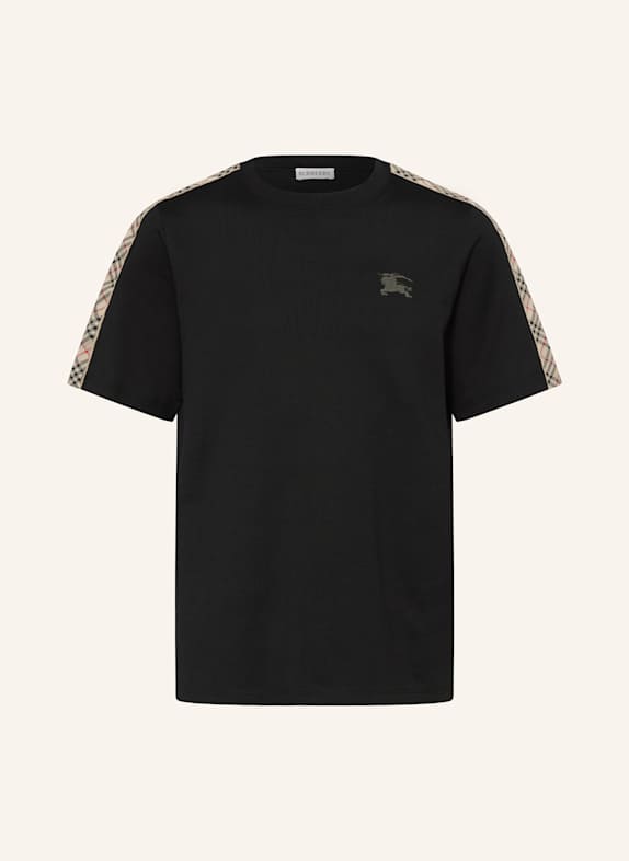 BURBERRY T-Shirt mit Galonstreifen SCHWARZ