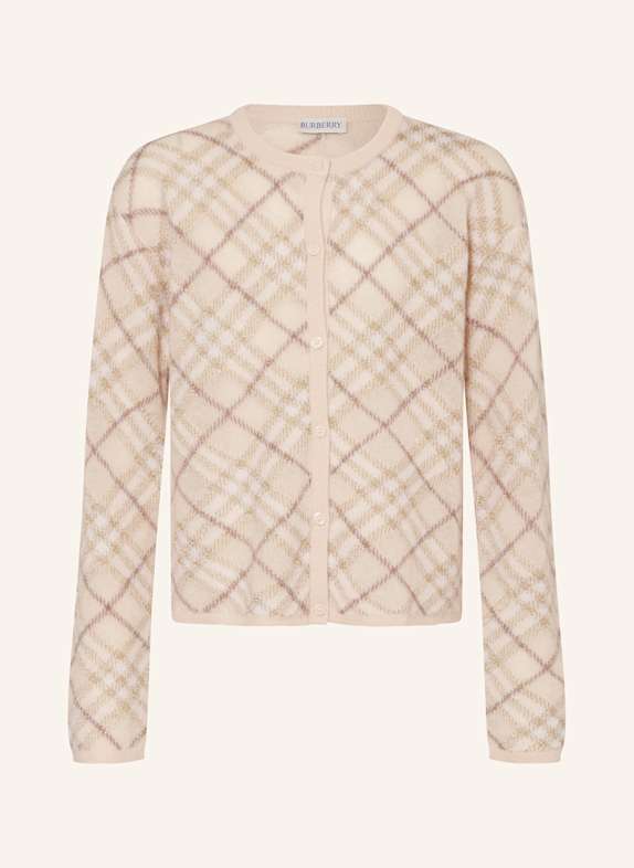 BURBERRY Strickjacke mit Alpaka und Glitzergarn NUDE/ GOLD/ BRAUN