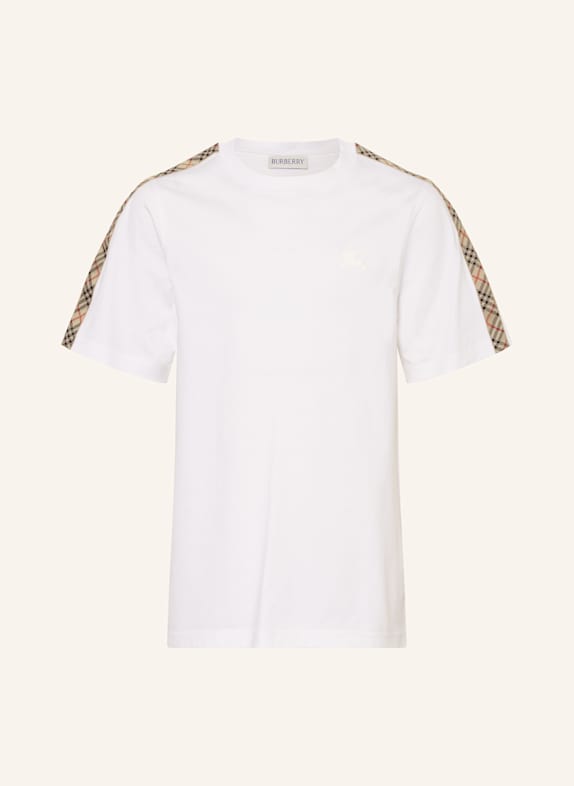 BURBERRY T-Shirt mit Galonstreifen WEISS
