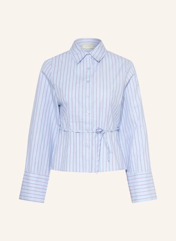 NEO NOIR T-shirt Basique Blanc Col Boutonné LIGHT BLUE/ BLACK/ WHITE