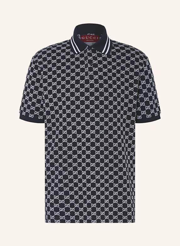 GUCCI Koszulka polo z piki 4137 NAVY/WHITE