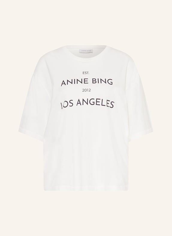 ANINE BING T-shirt RUDY z rękawami 3/4 BIAŁY