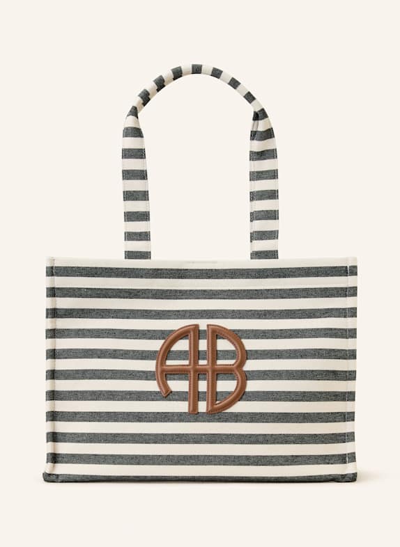 ANINE BING Torba shopper LARA ECRU/ CZARNY