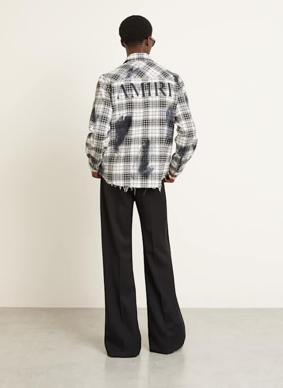 AMIRI Koszula flanelowa comfort fit CZARNY / BIAŁY