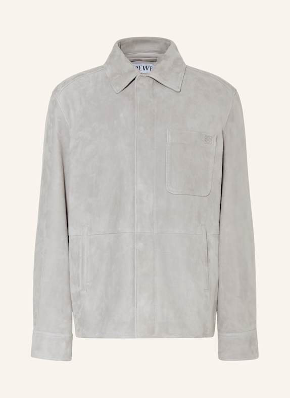 LOEWE Leather overshirt LIGHT GRAY