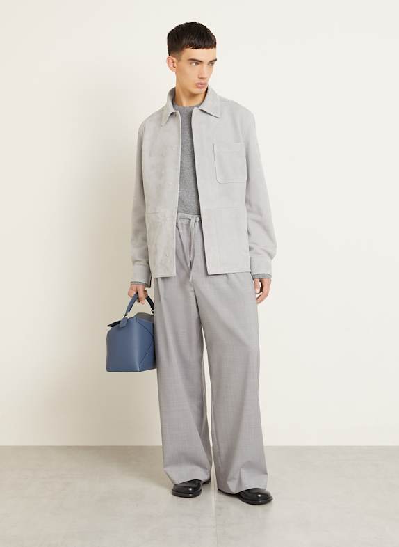 LOEWE Leren overjas LICHTGRIJS