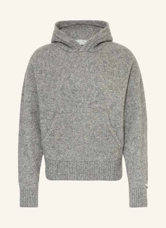 about:blank Strick-Hoodie GRAU/ WEISS