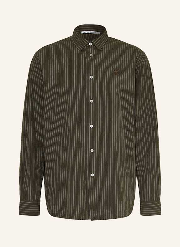 Acne Studios Hemd Relaxed Fit DUNKELGRÜN/ WEISS
