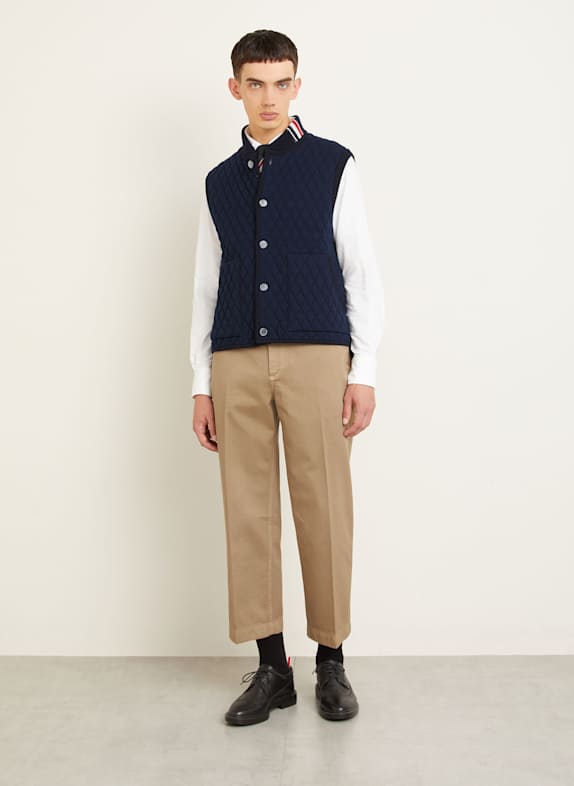 THOM BROWNE. Steppede vest MØRKEBLÅ
