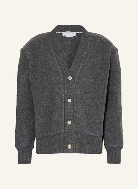 THOM BROWNE. Strickjacke DUNKELGRAU