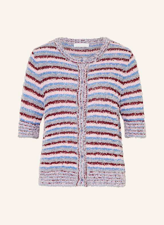 Rich & Royal Strickjacke mit Glitzergarn und 3/4-Arm ROSA/ GRAU/ BLAU