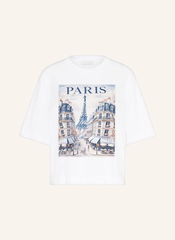 Rich & Royal T-Shirt mit Schmucksteinen und Pailletten WEISS