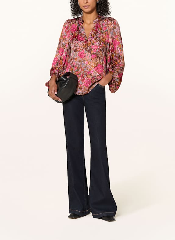 Rich & Royal Satinbluse PINK / KAMEL