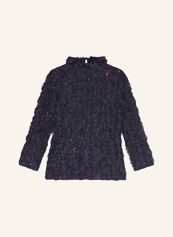 Rich & Royal Spitzenbluse mit Rüschen DUNKELBLAU