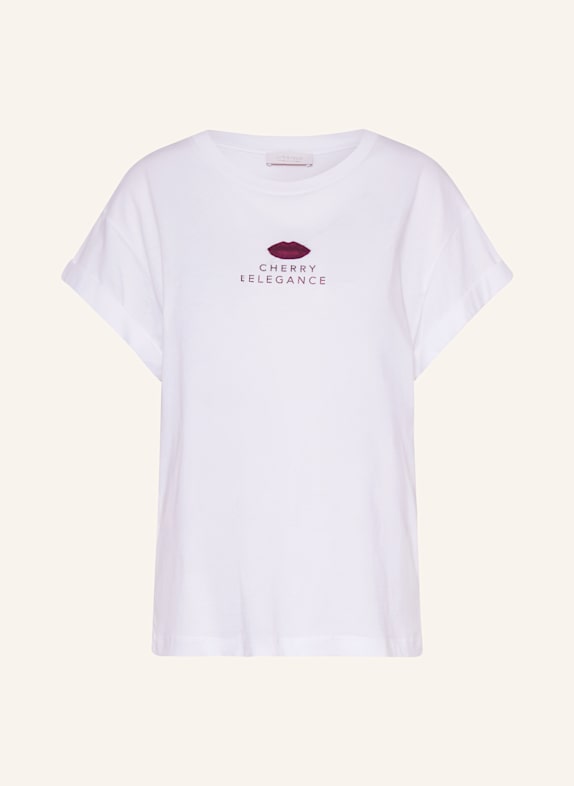 Rich & Royal T-Shirt BOYFIREND mit Schmucksteinen WEISS