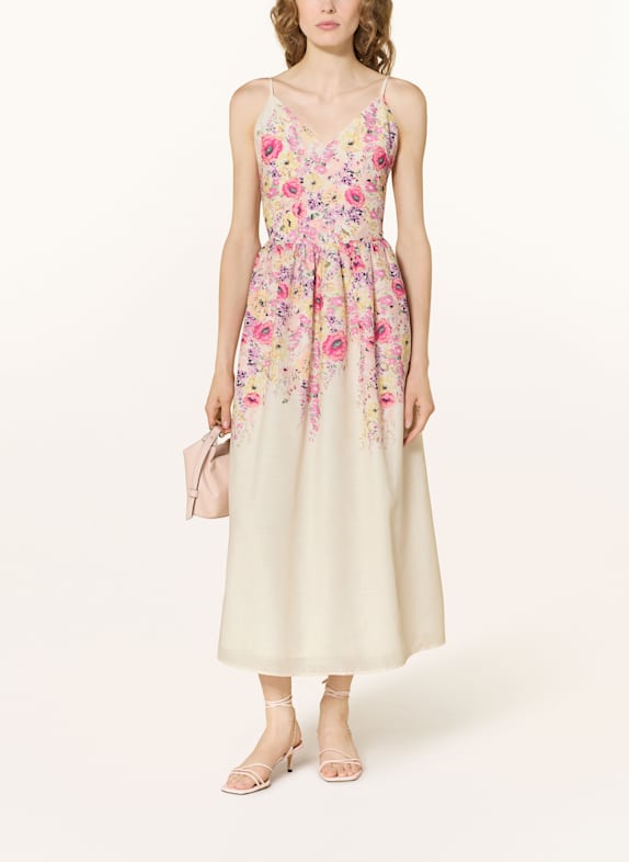 NEO NOIR Kleid SANNI ECRU/ PINK/ GRÜN