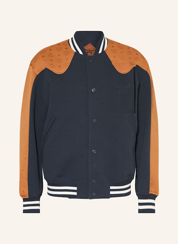 MCM College-Jacke im Materialmix DUNKELBLAU/ DUNKELORANGE/ WEISS