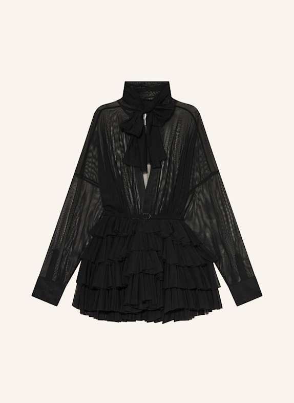 NORMA KAMALI Cocktailkleid mit Schluppe und Rüschen SCHWARZ