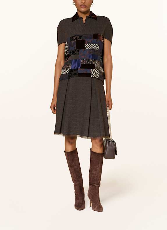 TALBOT RUNHOF Blouse-shirt in materiaalmix MARRON FONCÉ