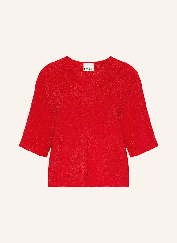 ICHI Strickshirt IHCODY mit Glitzergarn ROT