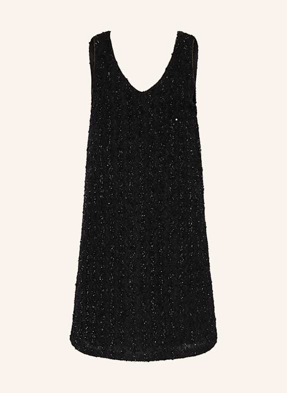 ICHI Kleid IHNINKY mit Glitzergarn und Pailletten SCHWARZ