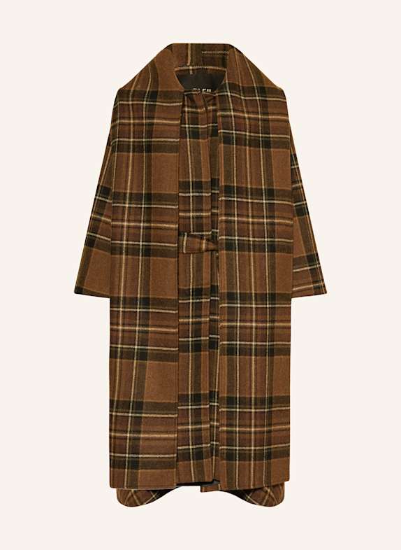 ELEH Mantel mit 3/4-Arm BRAUN / DUNKELBRAUN / OLIV