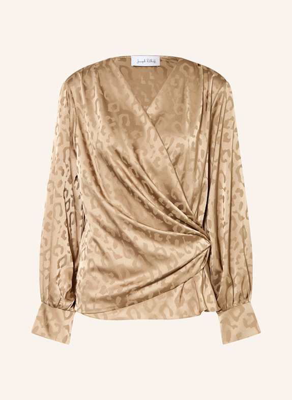 Joseph Ribkoff Blusenshirt aus Satin in Wickeloptik CAMEL