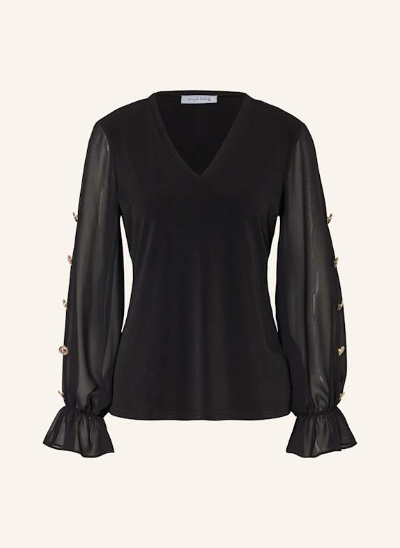 Joseph Ribkoff Blusenshirt im Materialmix mit Cut-outs SCHWARZ