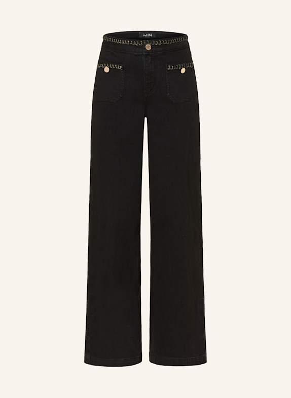 Joseph Ribkoff Wide leg jeans with glitter thread 11 SCHWARZ
