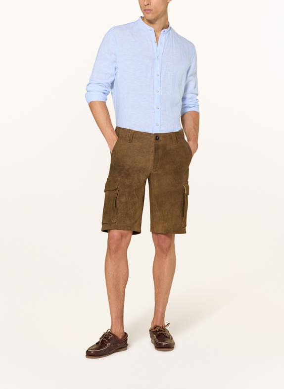 MEINDL Leren broek ISLAND SHORT MARRON FONCÉ