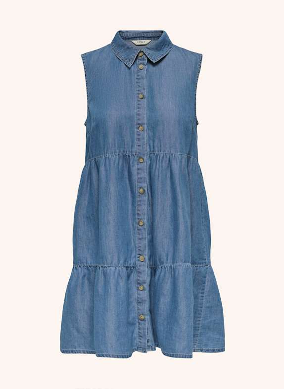 ONLY Hemdblusenkleid in Jeansoptik BLAU