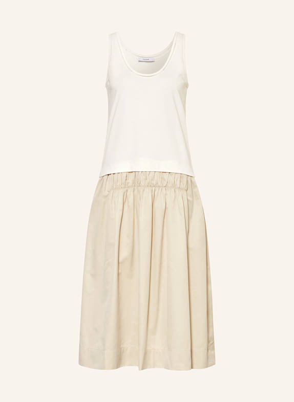 REISS Kleid WREN im Materialmix WEISS/ HELLGRAU