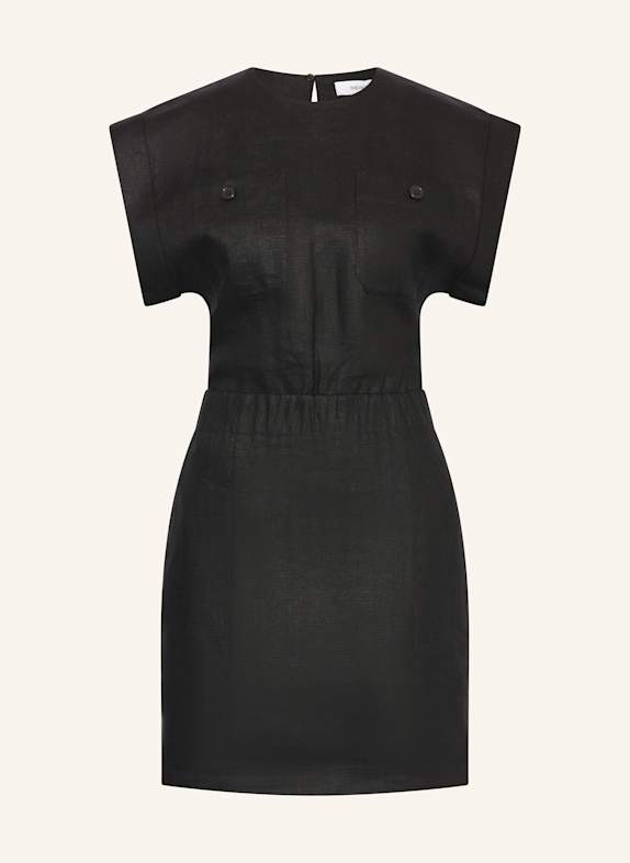 REISS Leinenkleid KARLY SCHWARZ