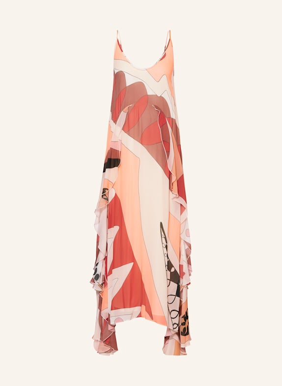 REISS Kleid SASHA mit Volants CREME/ ROT