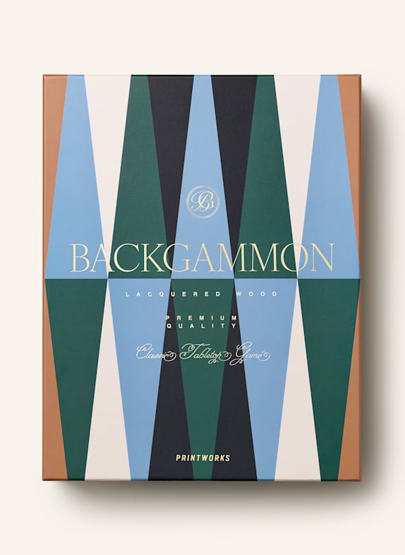 PRINTWORKS Board game BACKGAMMON LIGHT BROWN
