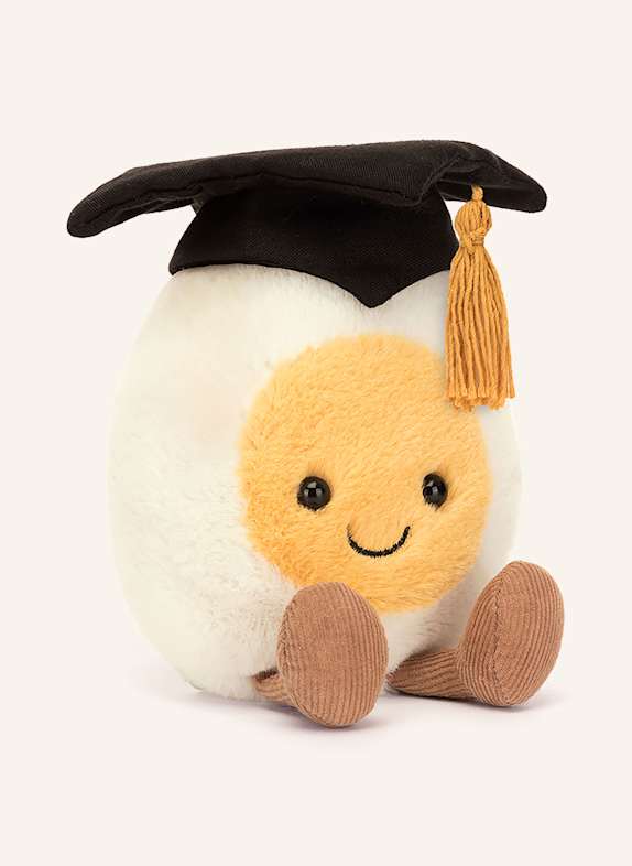 Jellycat Plüsch-Spielzeug AMUSEABLES BOILED EGG GRADUATION WEISS/ GELB/ SCHWARZ