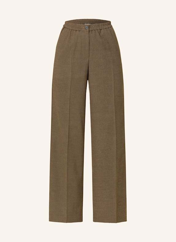 Marc O'Polo Wide leg trousers LIGHT BROWN/ DARK BROWN