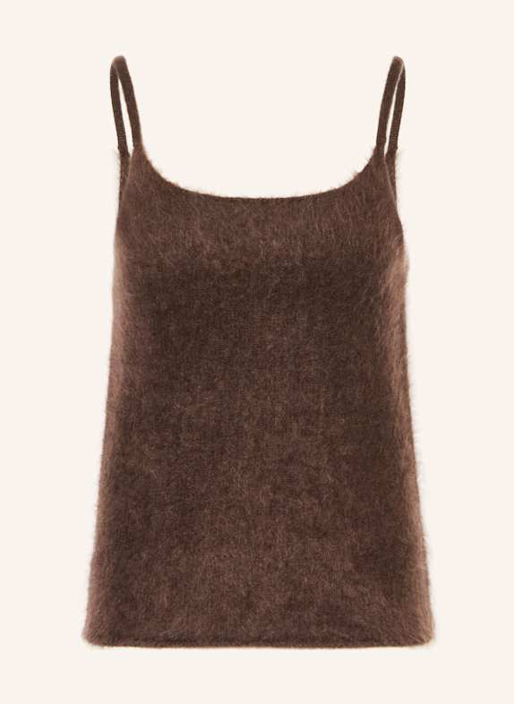 SOFT GOAT Knit top in cashmere DARK BROWN
