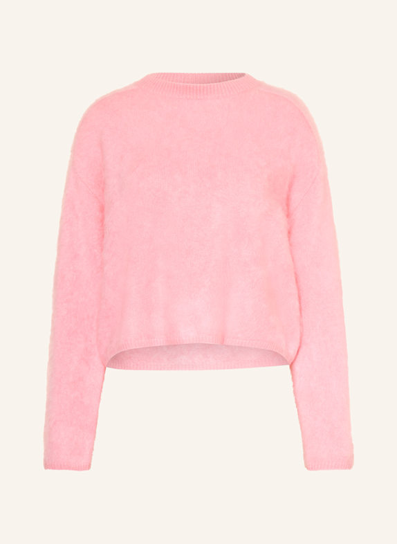 SOFT GOAT Sweter z kaszmiru MOCNORÓŻOWY