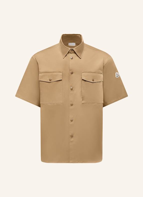 MONCLER Short sleeve shirt regular fit COGNAC