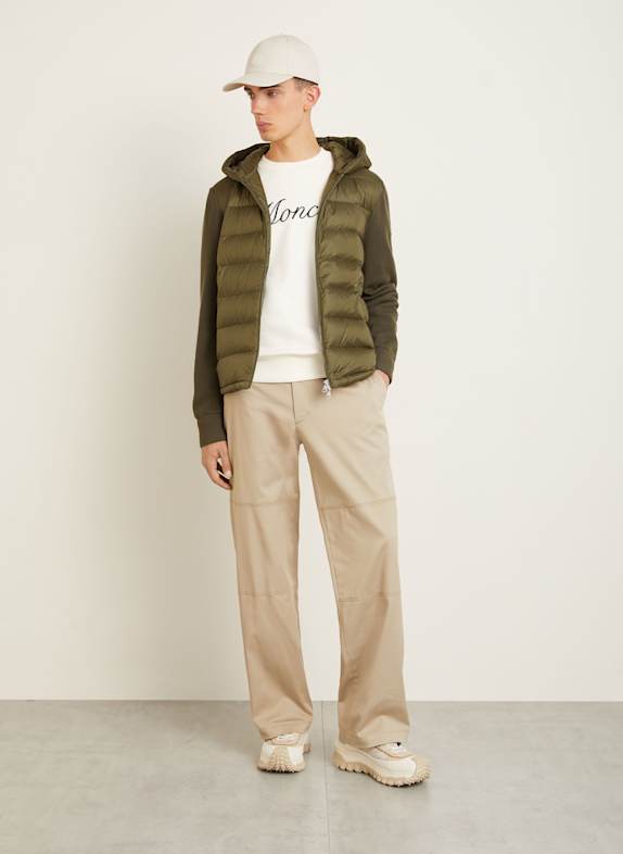 MONCLER Daunenjacke im Materialmix OLIV