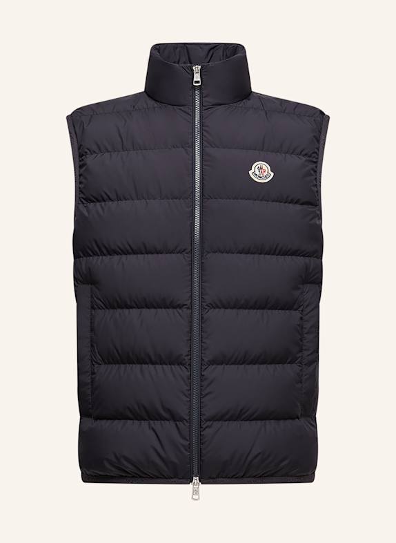 MONCLER Péřová vesta CONTRIN TMAVĚ MODRÁ