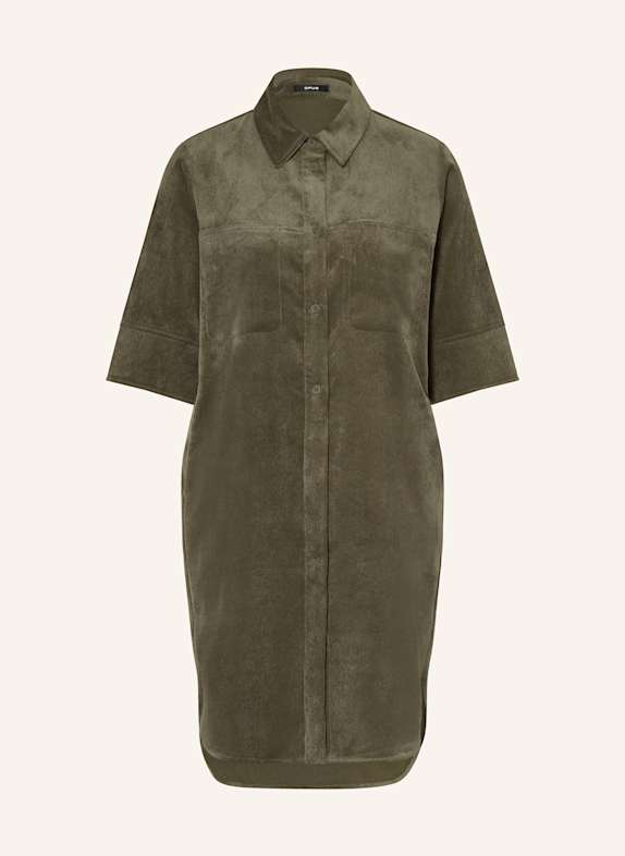OPUS Robe chemise WINCHESTA en velours côtelé OLIVE