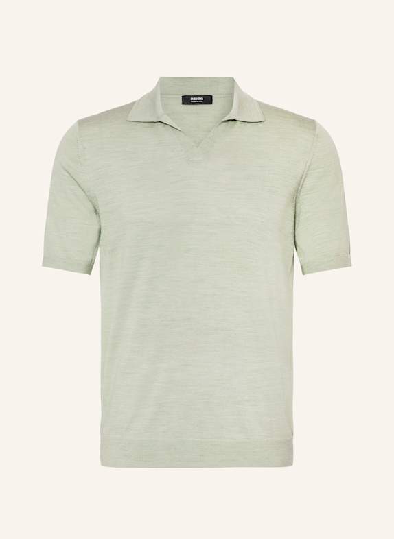 REISS Strick-Poloshirt DUCHIE aus Merinowolle MINT