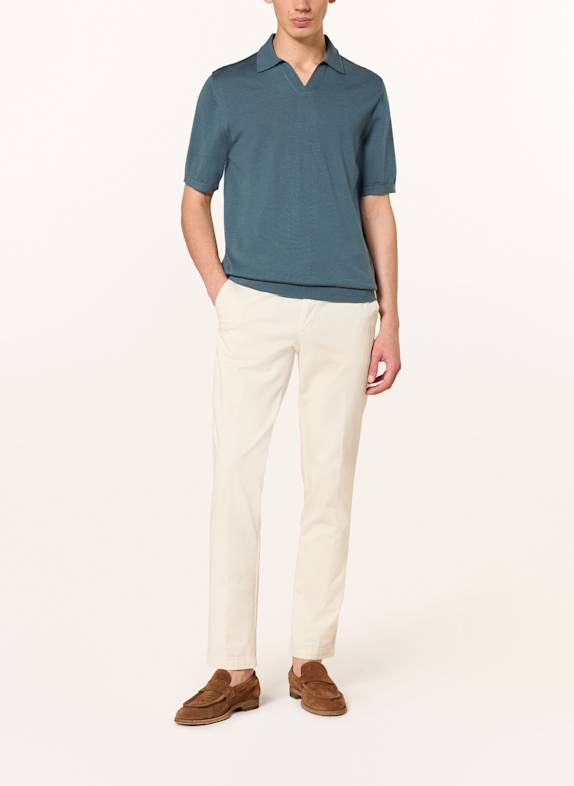 REISS Polo tricotat DUCHIE din lână merino PETROL