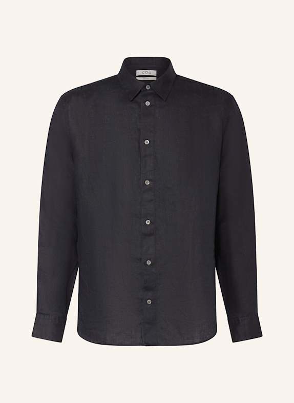 COS Koszula z lnu relaxed fit GRANATOWY